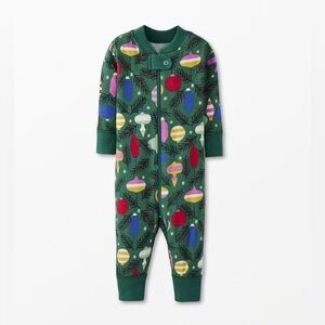 Hanna Andersson Green Delightful Decorations Sleeper Baby Size 6-12 Months